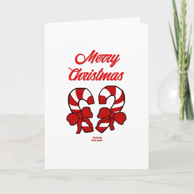 Christmas Candy Canes Vertical Greeting Card (Front)