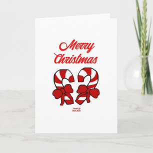 Christmas Candy Canes Vertical Greeting Card