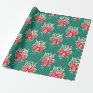 Christmas Candy Canes Wrapping Paper