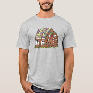 Christmas Candy-Covered Gingerbread House Xmas Tee