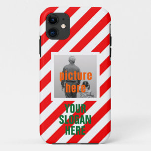 CHRISTMAS CANDY CUSTOMIZED RED WHITE PERSONALIZED Case-Mate iPhone CASE