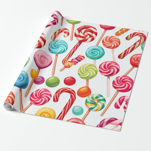 christmas candy delight wrapping paper (Unrolled)