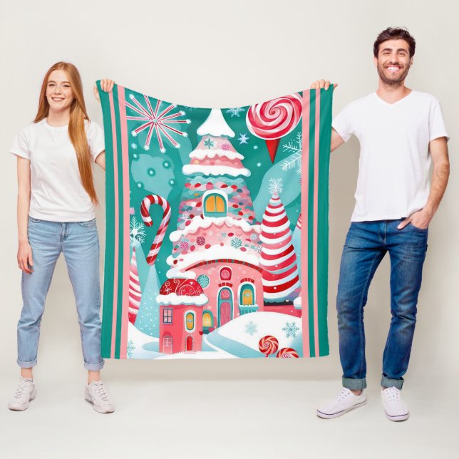 Christmas Candy House  Fleece Blanket (In Situ)