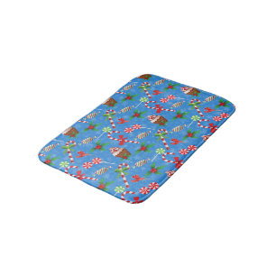 Christmas Candy, lollipop and cake Bath Mat
