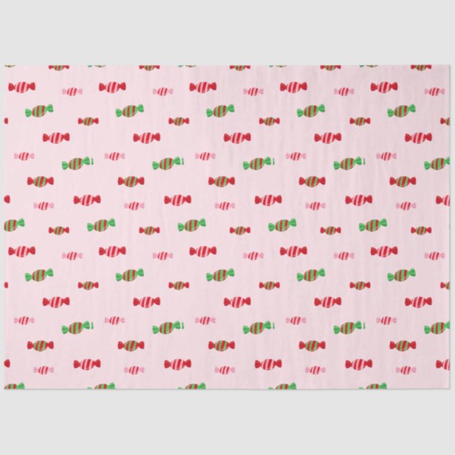 Christmas Candy Pattern Tissue Paper (Front)