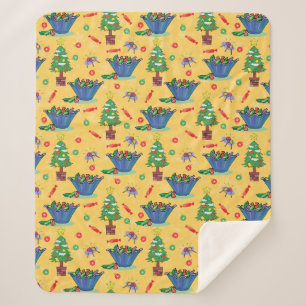 Christmas candy sherpa blanket