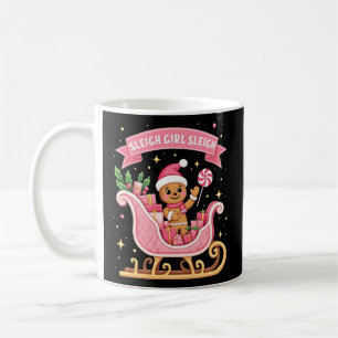 Christmas Candy Sleigh Girl Gingerbread Holiday Coffee Mug