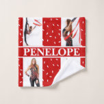 Christmas Candy Sprinkle 4 Photo Collage Wash Cloth<br><div class="desc">Christmas Candy Sprinkle 4 Photo Collage Personalised design with name</div>