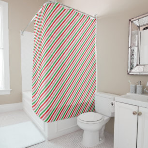 Christmas Candy Stripe Shower Curtain
