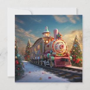 Christmas candy train card