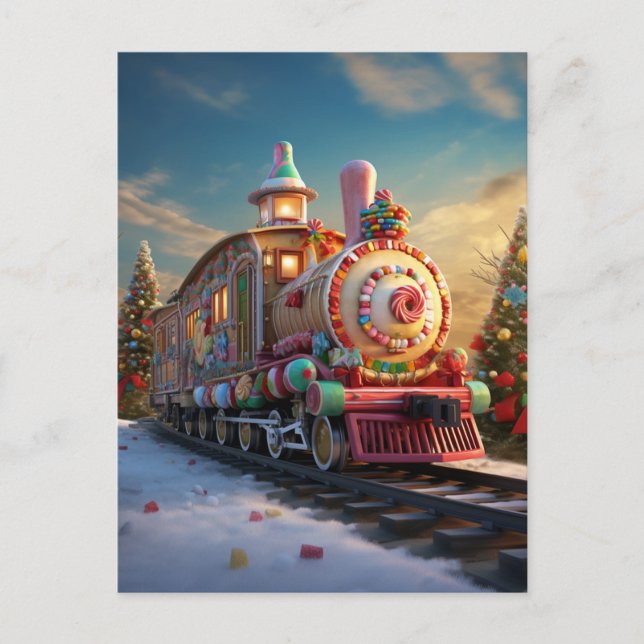 Christmas candy train postcard (Front)