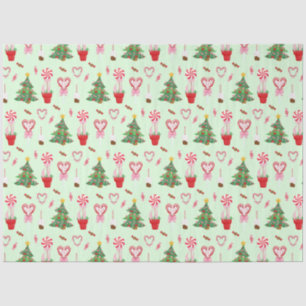 Christmas Candy Trees Pattern Tissue Paper