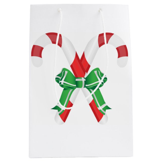 CHRISTMAS CANDYCANES MEDIUM GIFT BAG (Front)