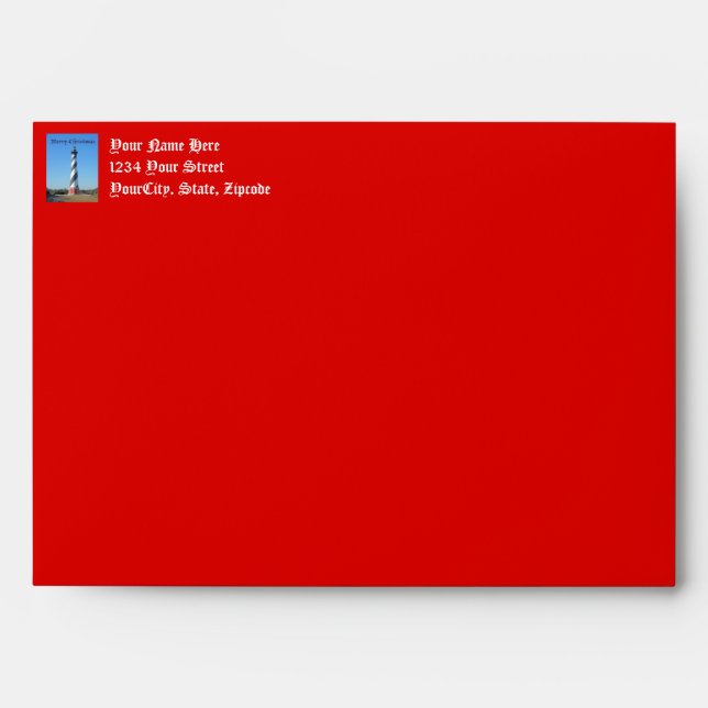 Christmas Cape Hatteras Lighthouse Envelopes (Front)