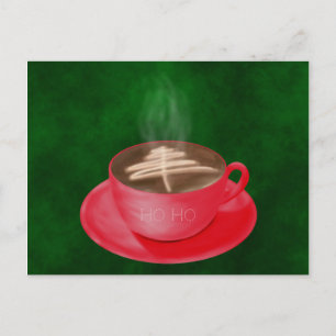 Christmas Cappuccino Art Postcard