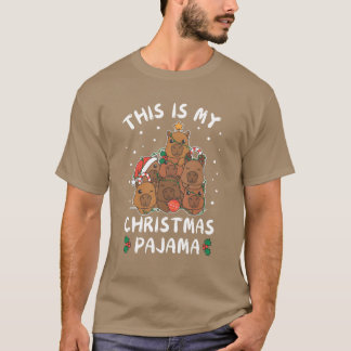 Christmas Capybara Christmas Pyjamas retro T-Shirt