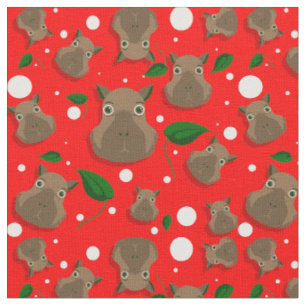 christmas capybara fabric