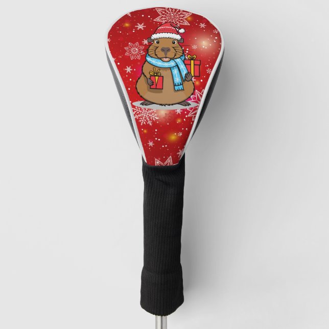 Christmas Capybara Golf Head Cover (Front)