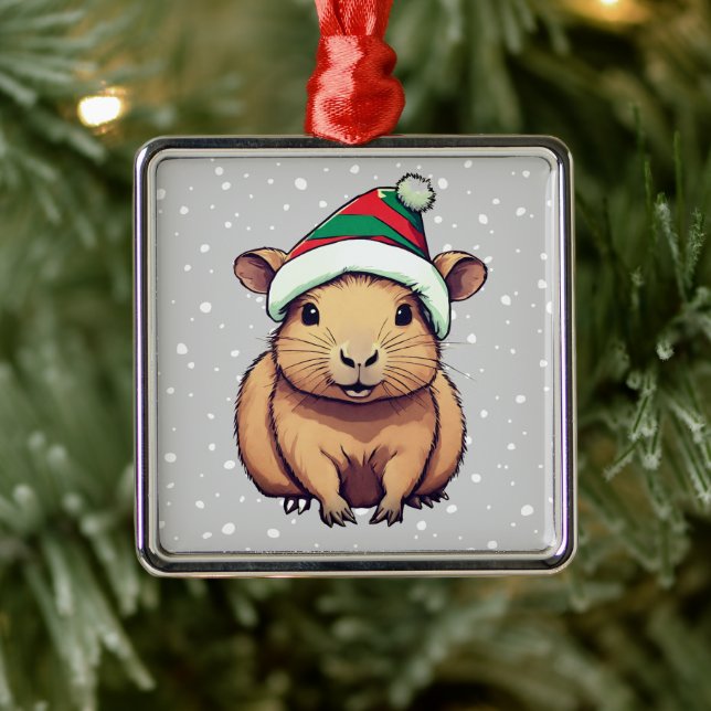 Christmas Capybara Metal Tree Decoration (Tree)