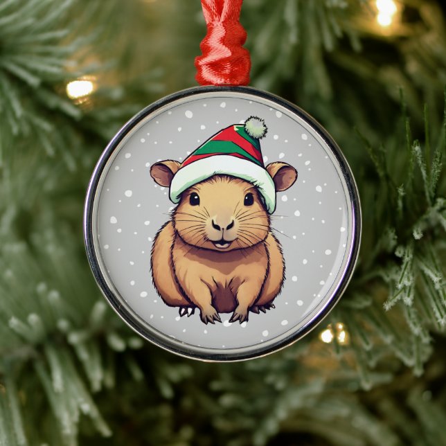 Christmas Capybara Metal Tree Decoration (Tree)