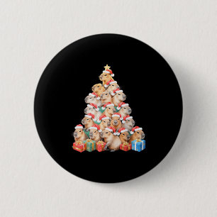Christmas Capybara Tree Xmas Pajama Cute Capybara  6 Cm Round Badge