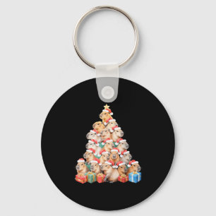 Christmas Capybara Tree Xmas Pajama Cute Capybara  Key Ring