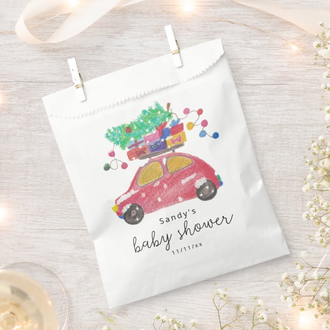 Christmas car - baby shower  favour bags (Clipped)
