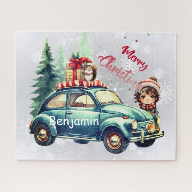 Christmas car packed to go jigsaw puzzle (Horizontal)