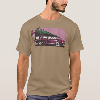 Christmas car roof winter Christmas tree gift  T-Shirt