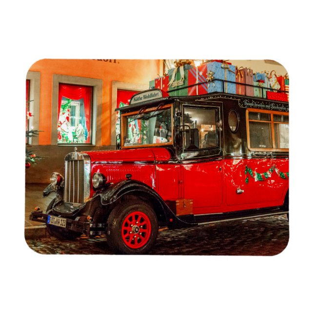 Christmas car with presents magnet (Horizontal)