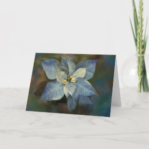 Christmas Card Blue Poinsettia