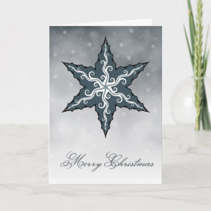 Christmas Card Blue Snow Flake