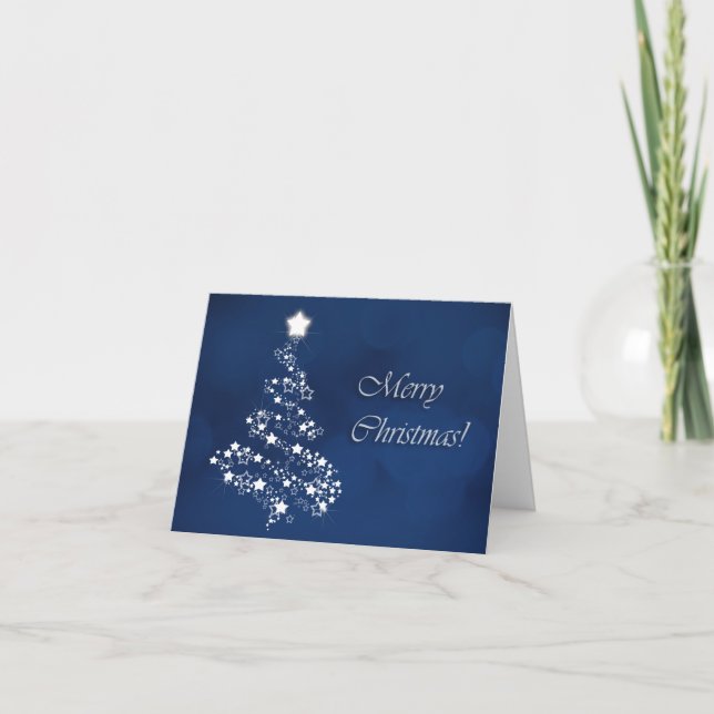 Christmas Card Blue & White w/Prayer (Front)
