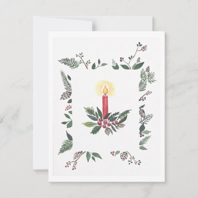 Christmas card candle wreath square (Front)