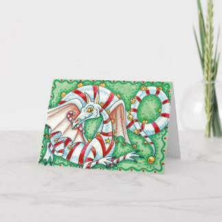 Christmas Card: Candy Cane Christmas Dragon Holiday Card