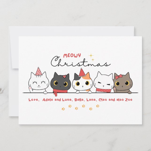Christmas Card Cat Lover Christmas Card (Front)