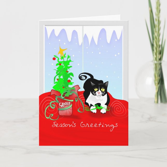 Christmas Card - Cat Season's Greetings Catnip (Front)