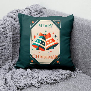 Christmas Card - Christmas Jingle Bells and Stars Cushion