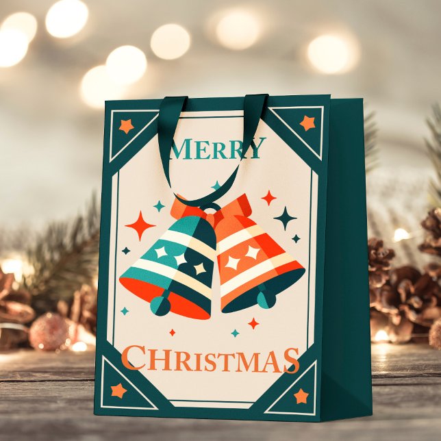 Christmas Card - Christmas Jingle Bells and Stars Small Gift Bag (Creator Uploaded)