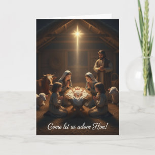 Christmas Card Come let us adore Him