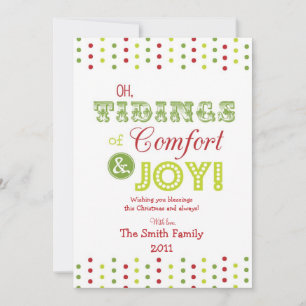 Christmas Card--"Comfort & Joy" Design-Personalise Holiday Card