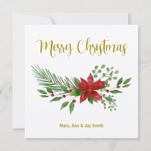 Christmas card design with Poinsettia Design