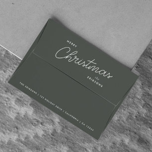 Christmas Card Envelope Forest Green Dark Dusky