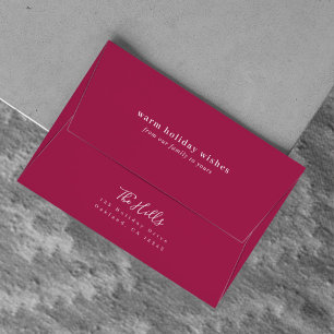 Christmas Card Envelope   Warm Holiday Wishes