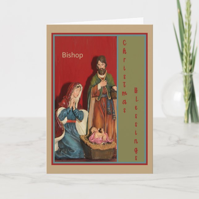Christmas Card for Bishop with Manger (Front)