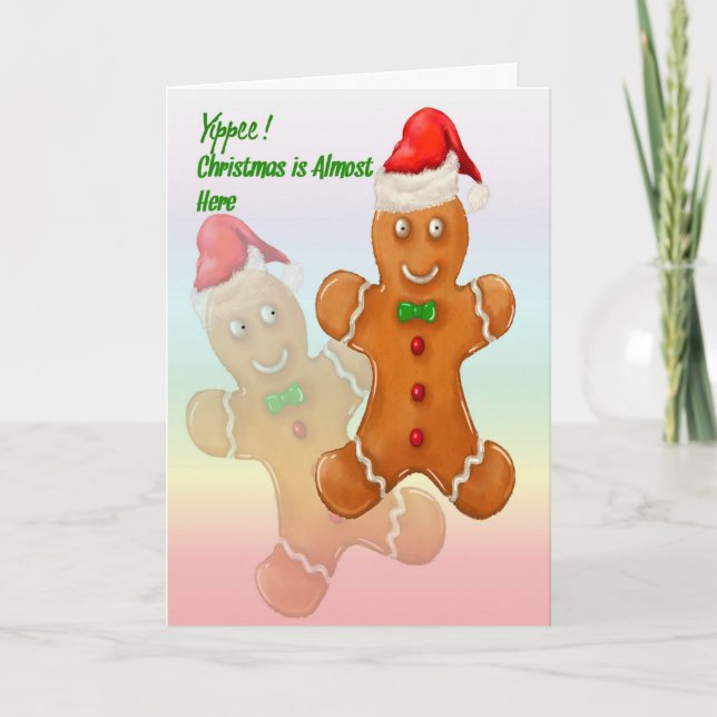 Christmas Card for Children with Gingerbread Men (Front)