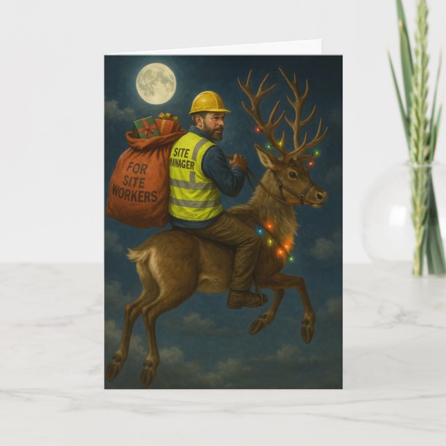 Christmas card ft, Site Manager and Reindeer (Front)