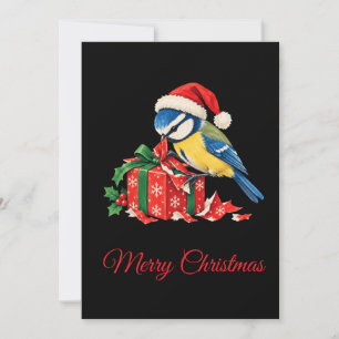 Christmas Card Funny Blue Tit Bird