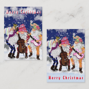 Christmas Card Happy Gnomes Music Band - Fun