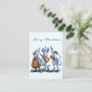 Christmas Card Happy Musical Mouse Band Fun